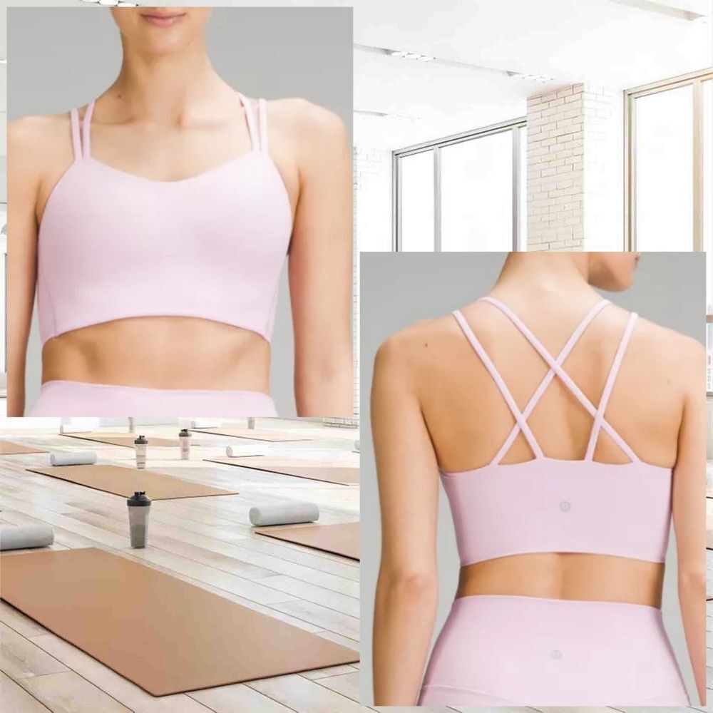 Lululemon Like a Cloud Ribbed Longline Bra, B/C Cup - Vitapink - Size 8